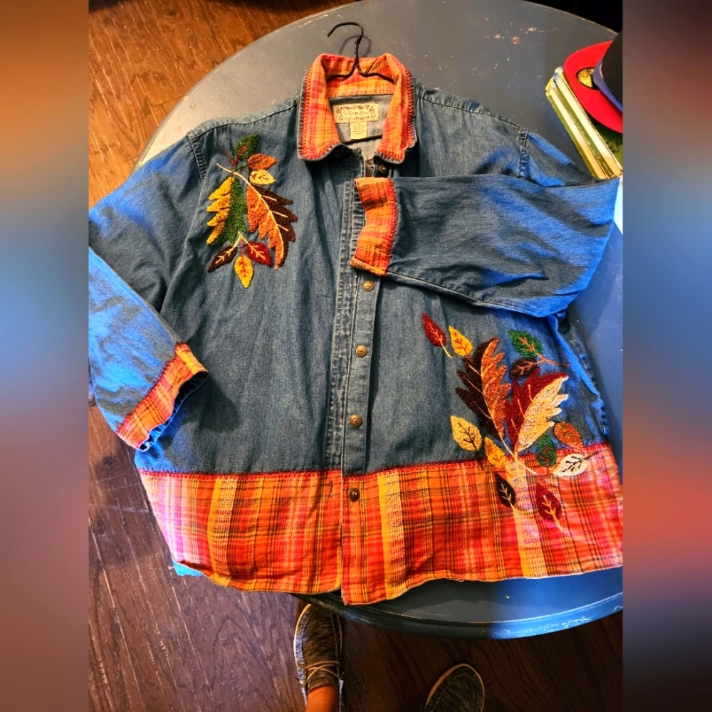 Tantrum Blues Fall Button up Blue Jean 2XL